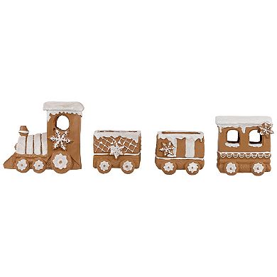 Northlight Frosted Gingerbread Train Christmas Decoration 4-piece Set