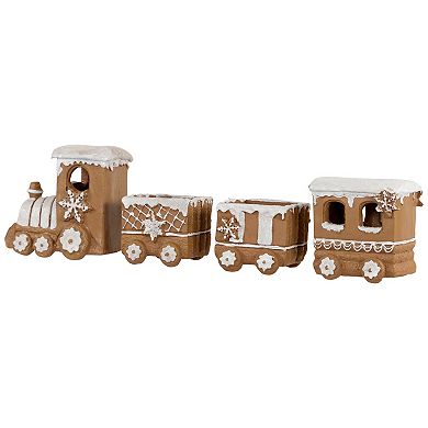 Northlight Frosted Gingerbread Train Christmas Decoration 4-piece Set