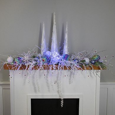Northlight 20" LED Firework Silver Branch Christmas Decoration