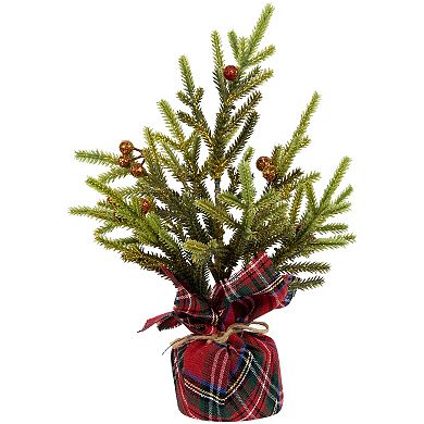 Northlight Mini Glittered Pine with Berries Artificial Christmas Trees 3-piece Set