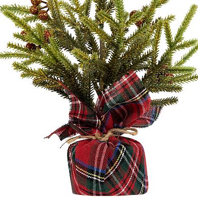 Northlight Mini Glittered Pine with Berries Artificial Christmas Trees 3-piece Set