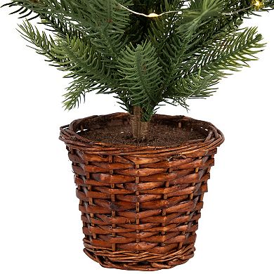 Northlight Pre-Lit Artificial Pine Christmas Tree with Basket Base