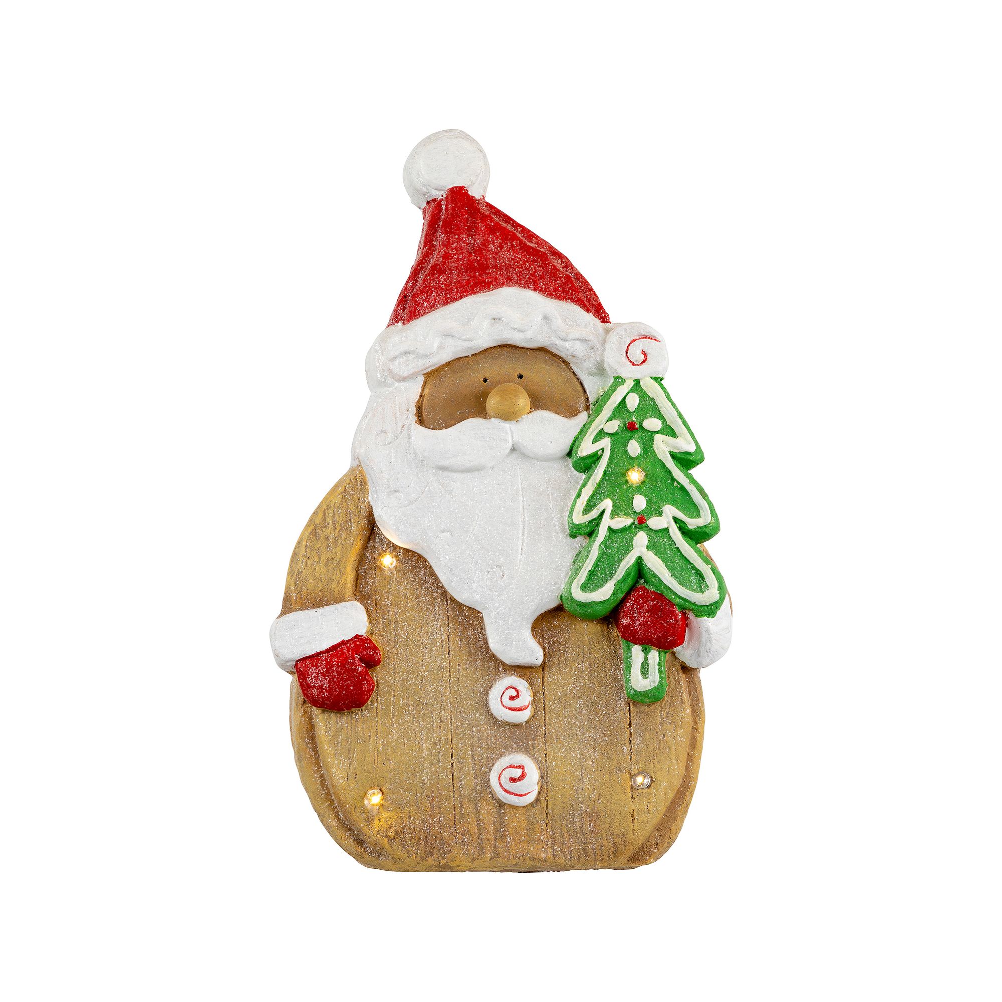 Northlight 15.5 LED Gingerbread Santa Claus Glittered Christmas Figure, 