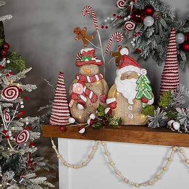 Northlight 15.5" LED Gingerbread Santa Claus Glittered Christmas Figure