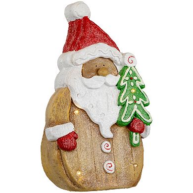 Northlight 15.5" LED Gingerbread Santa Claus Glittered Christmas Figure