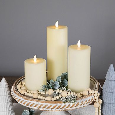 Northlight Cream LED Flickering Flameless Pillar Christmas Candles Set of 3