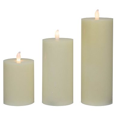 Northlight Cream LED Flickering Flameless Pillar Christmas Candles Set of 3