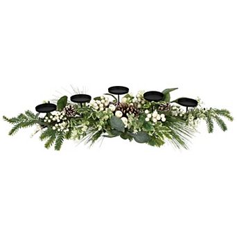Northlight Berries & Eucalyptus Artificial Christmas Candle Holder