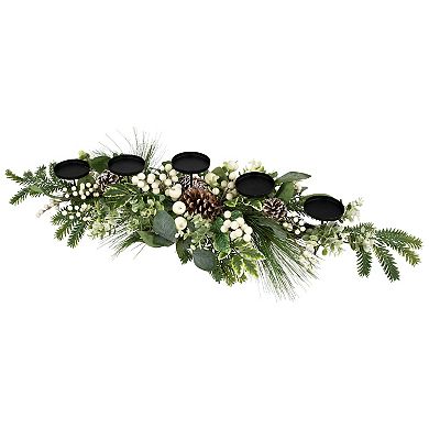 Northlight Berries & Eucalyptus Artificial Christmas Candle Holder