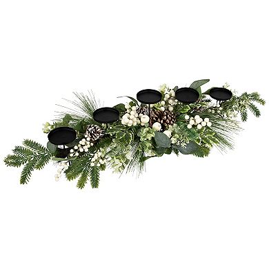 Northlight Berries & Eucalyptus Artificial Christmas Candle Holder