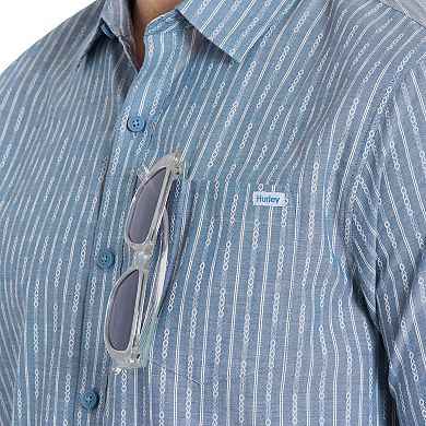 Men's Hurley Stripe Woven Short Sleeve Button-Up Shirt