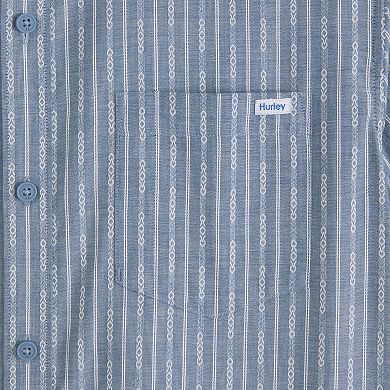 Men's Hurley Stripe Woven Short Sleeve Button-Up Shirt