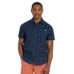 Columbia Men’s Collegiate Rapid Rivers Short Sleeve Shirt – Comfort Stretch Button-Down With School Logo