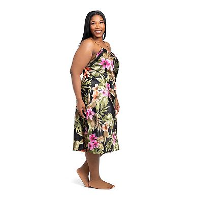 Plus Size Lilac+London Print Midi Sleep Gown