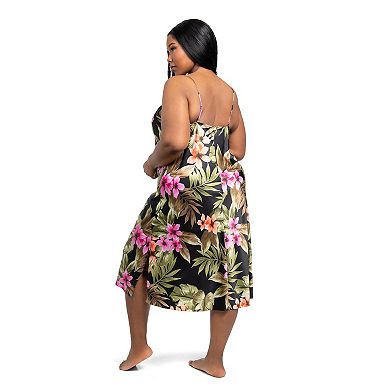 Plus Size Lilac+London Print Midi Sleep Gown