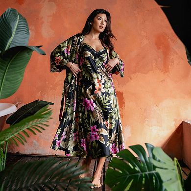 Women's Lilac+London Print Kimono Robe