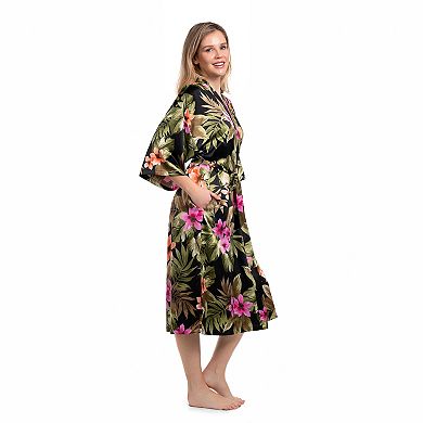 Women's Lilac+London Print Kimono Robe