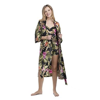 Women's Lilac+London Print Kimono Robe