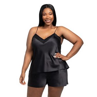 Plus Size Lilac+London 2 pc Pajama Cami Top & Tap Pajama Shorts Set