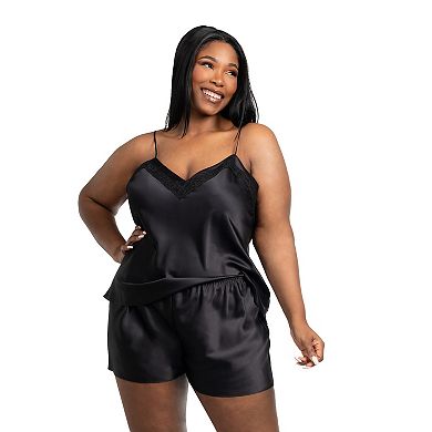 Plus Size Lilac+London 2-pc. Pajama Cami Top & Tap Pajama Shorts Set