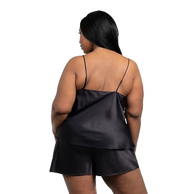 Plus Size Lilac+London 2-pc. Pajama Cami Top & Tap Pajama Shorts Set