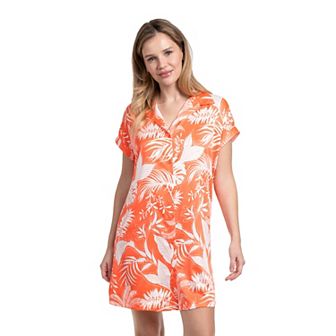 Women's Lilac+London Button-Front Sleepshirt
