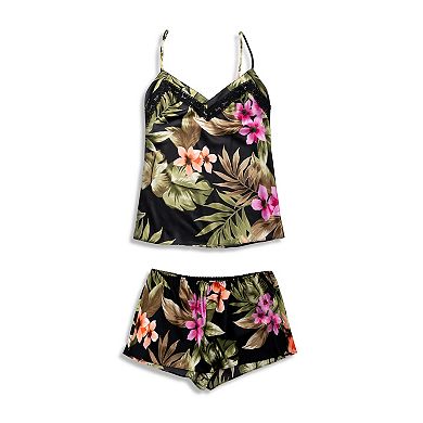 Women's Lilac+London 2-pc. Pajama Cami Top & Tap Pajama Shorts Set