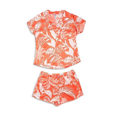 Plus Size Lilac+London 2-pc. Pajama Top & Pajama Shorts Set