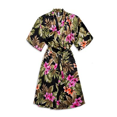 Plus Size Lilac+London Print Midi Robe