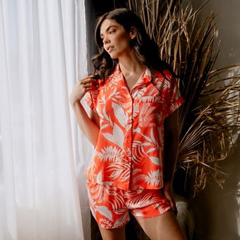 Women's Lilac+London 2 pc Pajama Top & Pajama Shorts Set