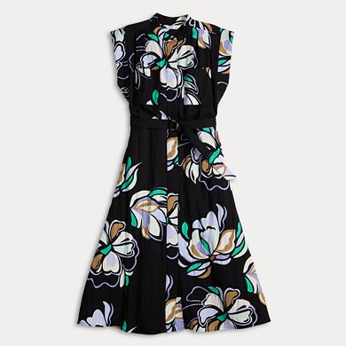 Petite Nine West Cap Sleeve Shirt Dress