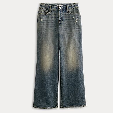 Juniors' SO® Low-Rise Wide Leg Curvy Baggy Jeans