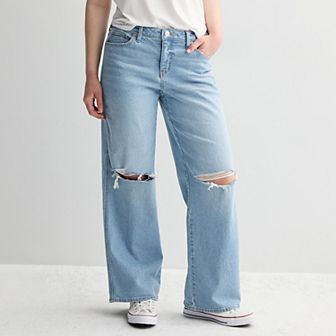 Juniors' SO® Low-Rise Wide Leg Curvy Baggy Jeans