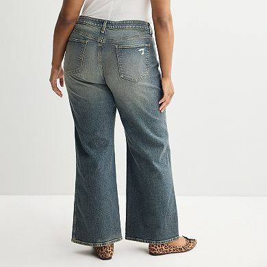 Juniors' Plus Size SO® Low-Rise Wide Leg Baggy Jeans