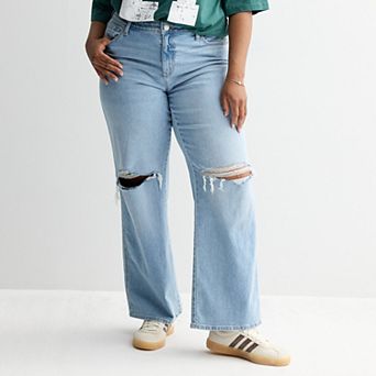 Juniors' Plus Size SO® Low-Rise Wide Leg Baggy Jeans
