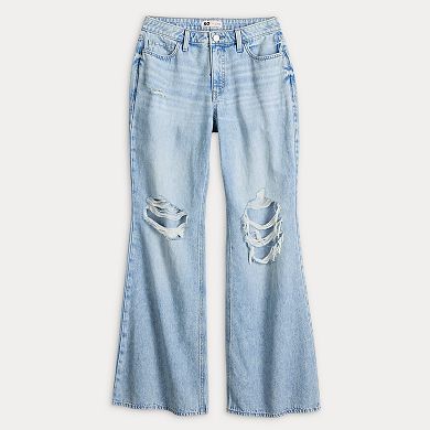 Juniors' SO® Mid-Rise Curvy Slouchy Flare Jeans