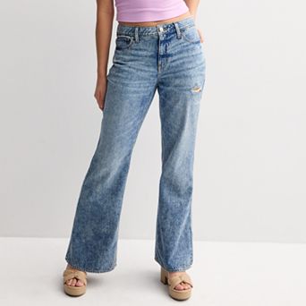 Juniors' SO® Curvy Mid Rise Baggy Flare Jeans