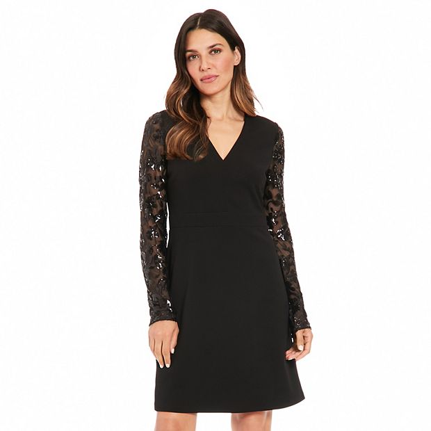knee length dresses for ladies Long Sleeve Long Sequin Formal Dress B8422 Burgundy / 2XSmall main image 1