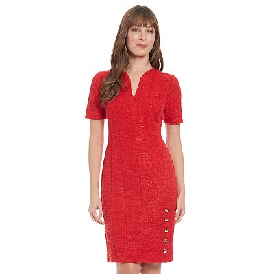 london style short sleeve sheath dress London Times Petite Short-Sleeve Sheath Dress