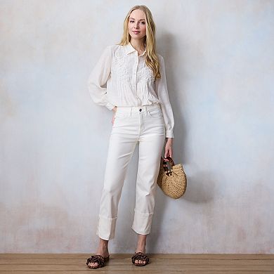 Women's LC Lauren Conrad Lace Pintuck Blouse