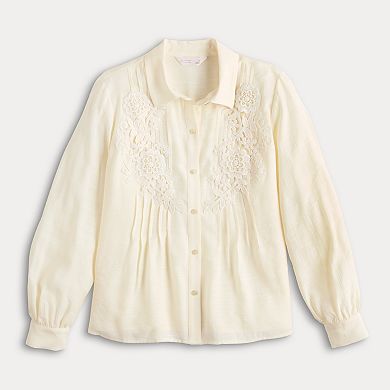 Women's LC Lauren Conrad Lace Pintuck Blouse