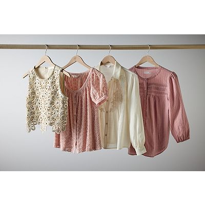 Women's LC Lauren Conrad Lace Pintuck Blouse