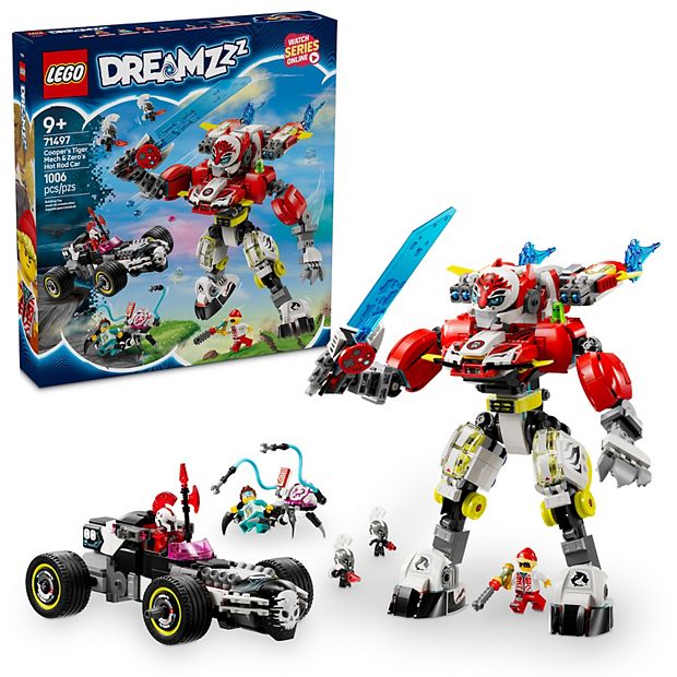 LEGO DREAMZzz Cooper's Tiger Mech & Zero's Hot Rod Car