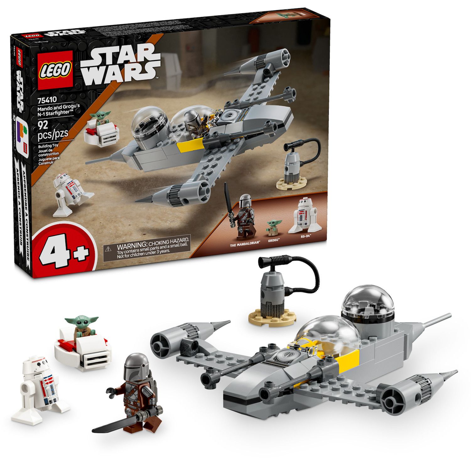 Детский конструктор LEGO Star Wars: The Mandalorian Mando and Grogu's N-1 Starfighter Building Toy 75410 — фото 1