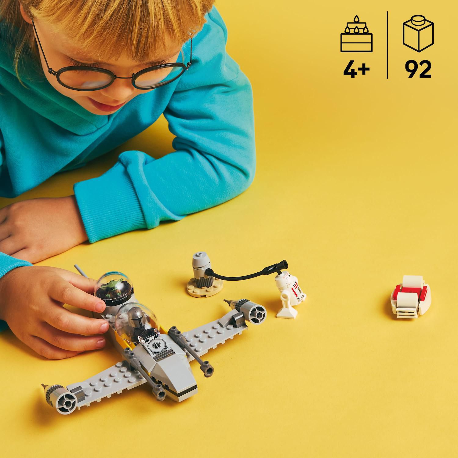 Детский конструктор LEGO Star Wars: The Mandalorian Mando and Grogu's N-1 Starfighter Building Toy 75410 — фото 2