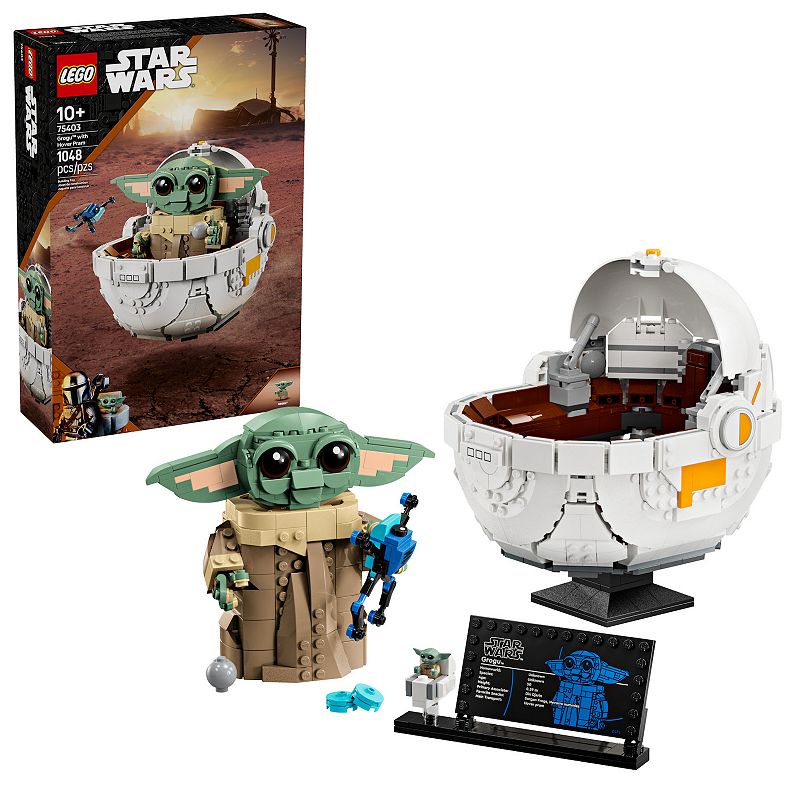 LEGO - Star Wars The Mandalorian: Grogu with Hover Pram Buildable Toy Figure 75403