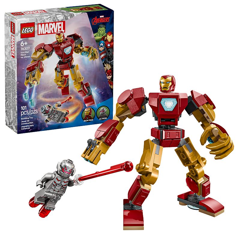 UPC 673419406277 product image for LEGO Marvel Iron Man Mech vs. Ultron Building Toy Set 76307, Na | upcitemdb.com