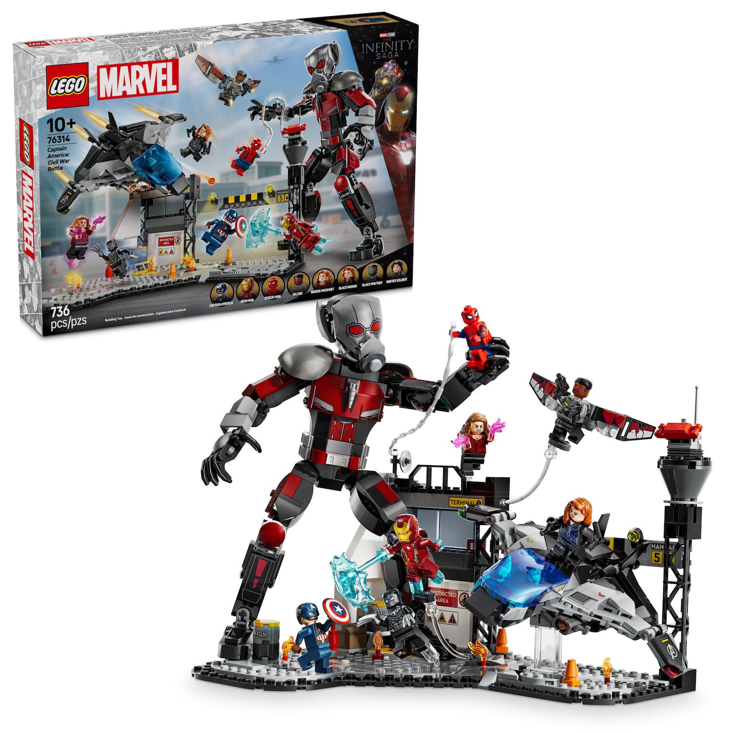 Детские конструкторы LEGO Marvel Captain America Civil War Action Battle Building Toy Set 76314 — фото 1