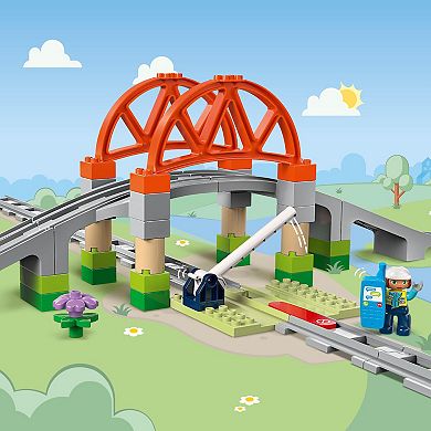 LEGO DUPLO Town Train Bridge and Tracks Expansion Set 10426 Building Kit (42 Pieces)