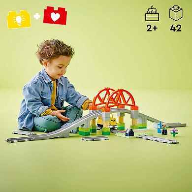LEGO DUPLO Town Train Bridge and Tracks Expansion Set 10426 Building Kit (42 Pieces)